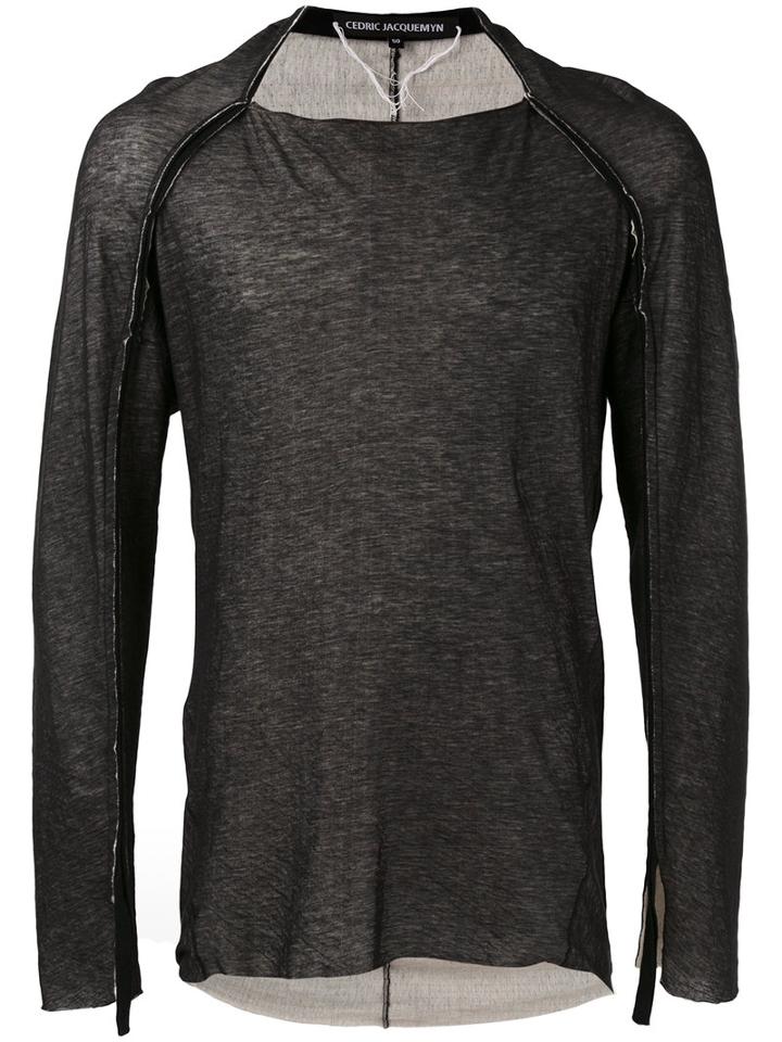 Cedric Jacquemyn - Kimono Sidetaped Sweatshirt - Men - Cotton - 52, Black, Cotton