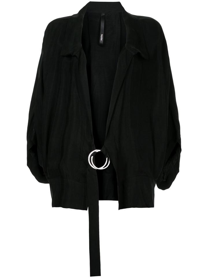 Taylor Cropt Tucked Cocoon Jacket - Black