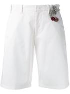 No21 Cherry Patch-embellished Shorts, Women's, Size: 44, White, Cotton/spandex/elastane/glass/metal