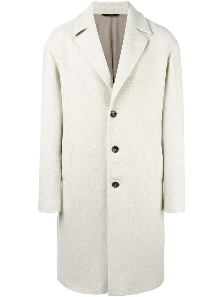 Hevo 'ostuni' Coat, Men's, Size: 48, White, Viscose/virgin Wool/polyamide