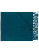 N.peal Oversized Fringed Scarf - Green