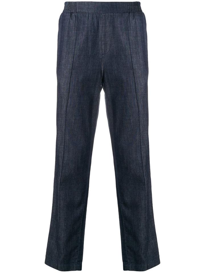 Karl Lagerfeld Chambray Denim Chino Pants - Blue