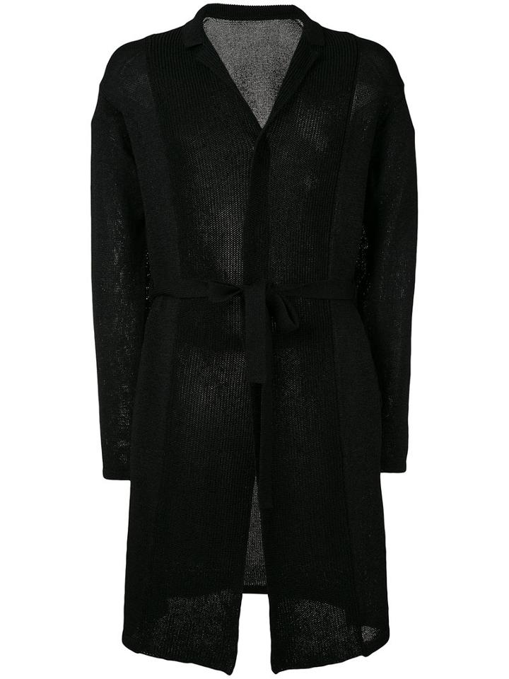The Viridi-anne - Belted Cardigan - Men - Cotton/paper/rayon - 3, Black, Cotton/paper/rayon