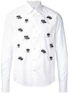 Anrealage Flower Wappen Shirt, Men's, Size: 48, White, Cotton