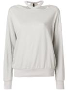 Unravel Project Cut-out Neck Sweatshirt - Grey