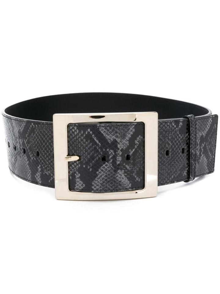 Sara Battaglia Snake Print Belt - Black