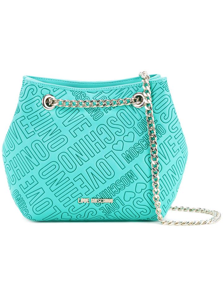 Love Moschino - Branded Pouch Bag - Women - Polyurethane - One Size, Women's, Green, Polyurethane