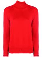 Helmut Lang Asymmetric Turtleneck Sweater - Red