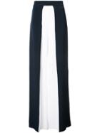 Cushnie Et Ochs - Contrast Flared Trousers - Women - Silk - 2, Blue, Silk