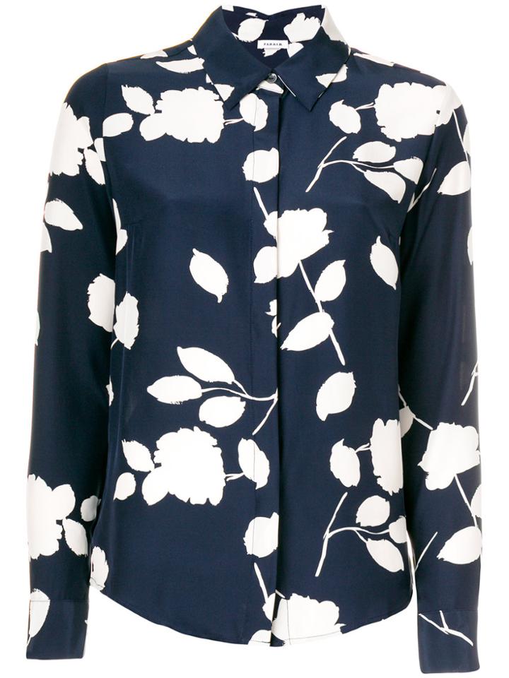 P.a.r.o.s.h. Floral Print Slim Fit Shirt - Blue
