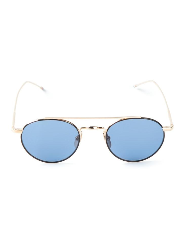 Thom Browne Eyewear Black Iron & Gold Sunglasses - Metallic