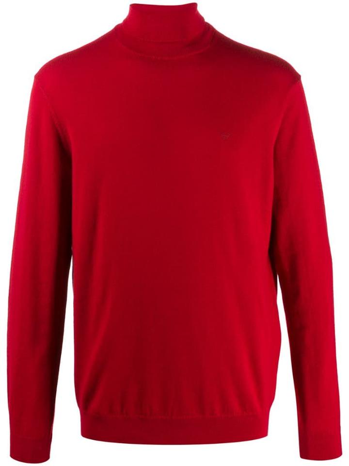 Emporio Armani Fine Knit Roll Neck - Red