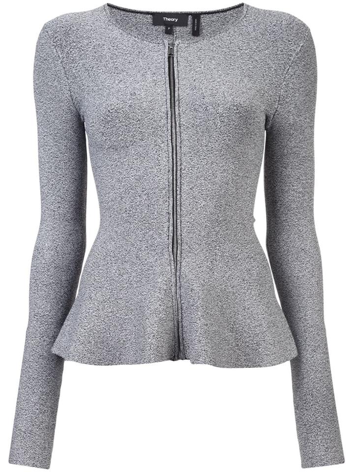 Theory Peplum Zipped Top - Grey