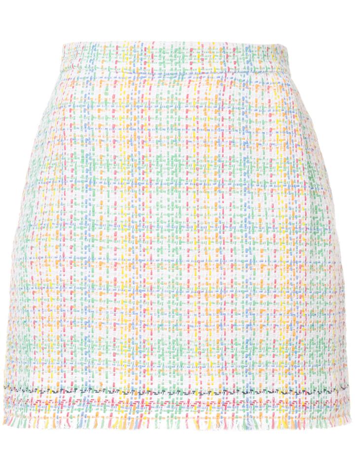 Thom Browne Tweed Checked Skirt - White