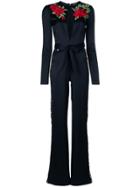 Philipp Plein Rose Embroidered Jumpsuit - Black