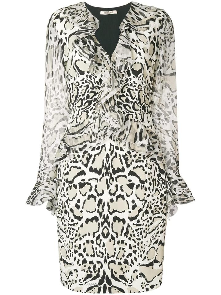Roberto Cavalli Lynx Print Dress - Nude & Neutrals