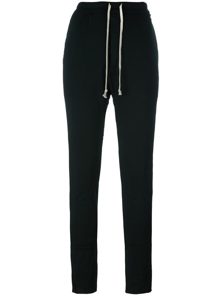 Rick Owens Drkshdw Drop-drotch Track Pants, Women's, Size: Small, Black, Cotton