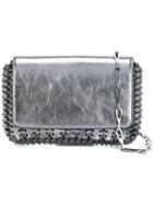 Paco Rabanne Crackled Metallic Shoulder Bag, Women's, Grey