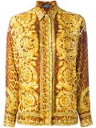 Versace Vintage Baroque Print Shirt, Women's, Size: 42, Yellow/orange