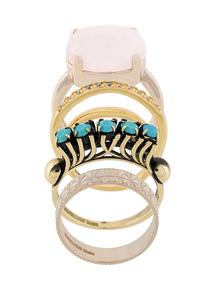 Iosselliani Elegua Set Of Rings - Metallic