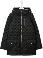 Burberry Kids Teen Quilted Hooded Padded Jacket - Black