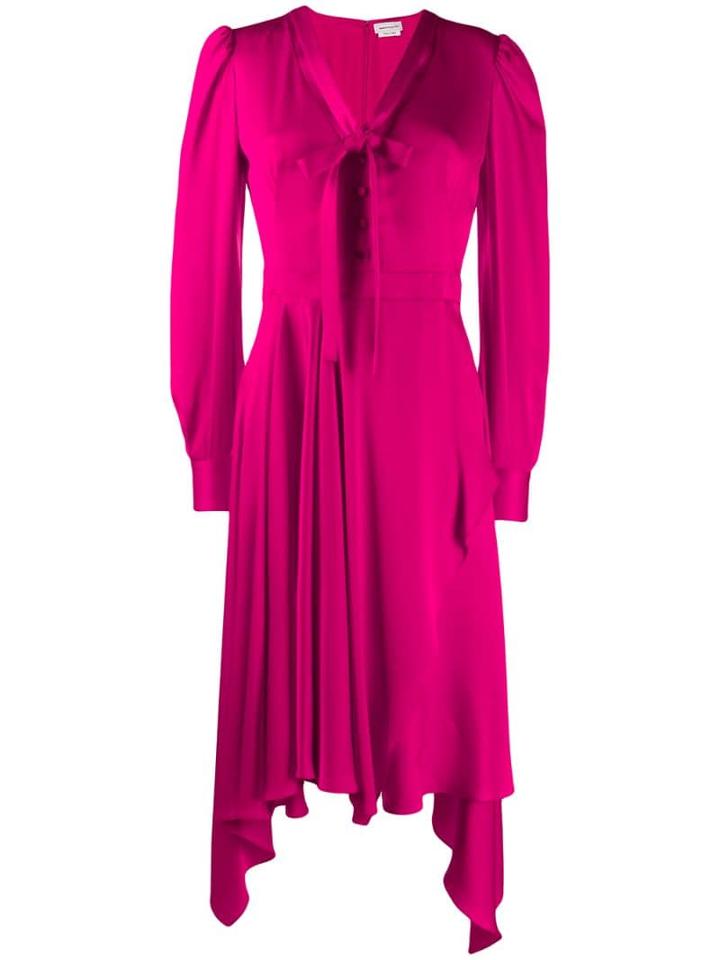 Alexander Mcqueen Asymmetric Draped Dress - Pink