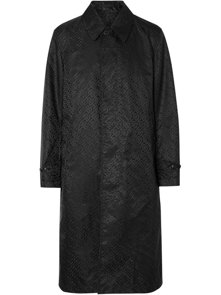 Burberry Monogram Technical Nylon Jacquard Car Coat - Black