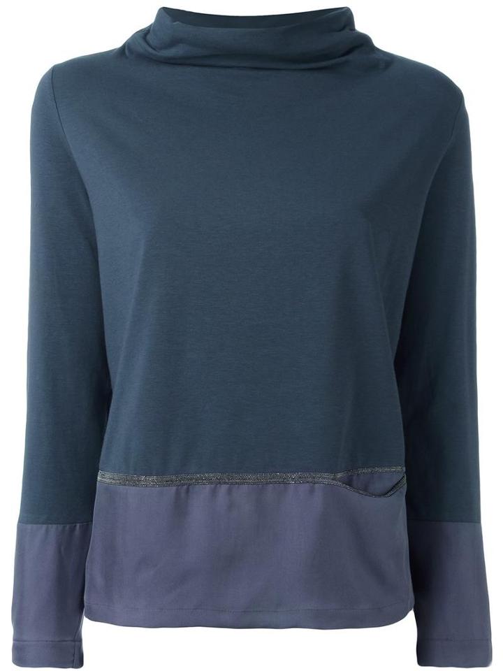 Fabiana Filippi Roll Neck Jumper, Women's, Size: 40, Blue, Cotton/spandex/elastane/silk/brass