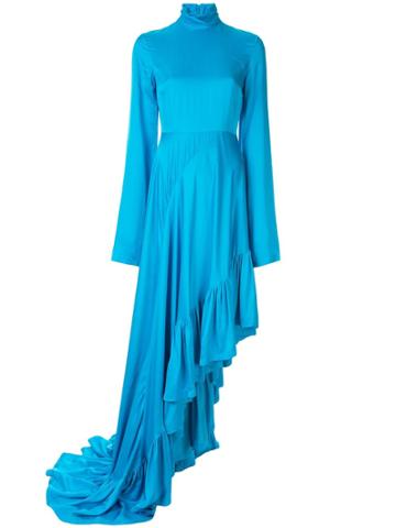 Solace London Marlee Mock Neck Dress - Blue