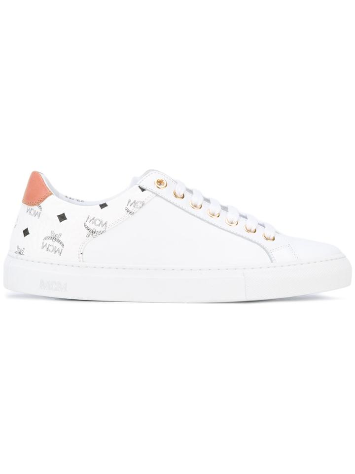 Mcm Monogram Sneakers - White