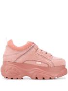 Buffalo Furry Platform Sneakers - Pink