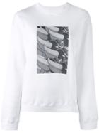 Julien David Print Detail Sweatshirt, Women's, Size: Medium, White, Cotton