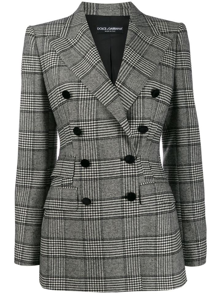 Dolce & Gabbana Prince Of Wales Double-breasted Blazer - Black