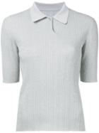 Le Ciel Bleu - Knitted Polo Top - Women - Nylon/polyester/polyurethane/rayon - 36, Grey, Nylon/polyester/polyurethane/rayon