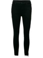 Mother Raw Hem Skinny Jeans, Women's, Size: 28, Black, Cotton/polyester/spandex/elastane