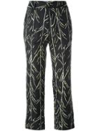 Proenza Schouler Branch Print Trousers, Women's, Size: 2, Black, Silk