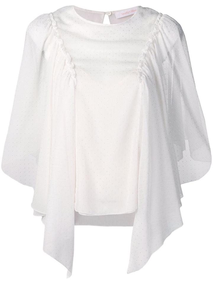 See By Chloé Embellished Draped Blouse - White