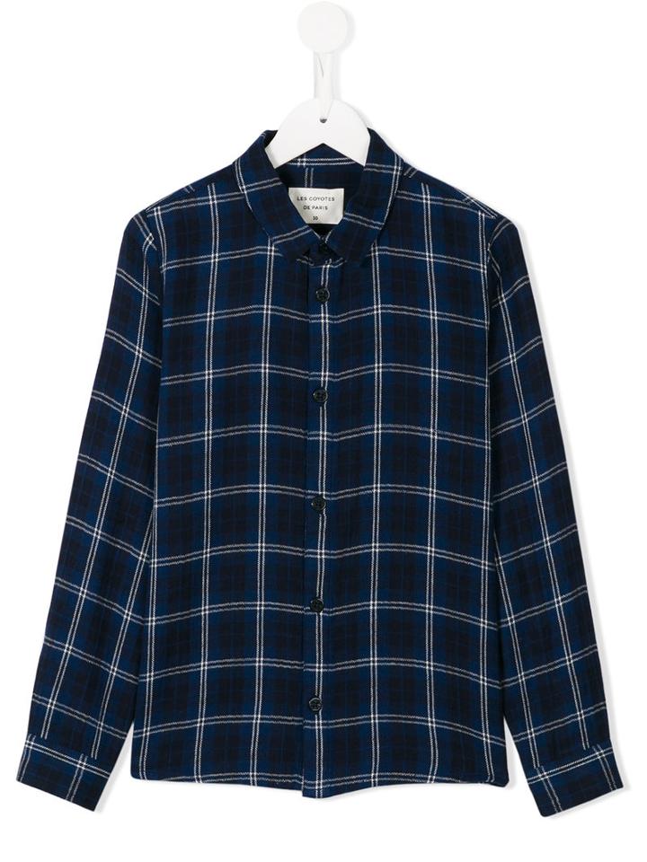 Les Coyotes De Paris Checked Shirt, Girl's, Size: 12 Yrs, Blue
