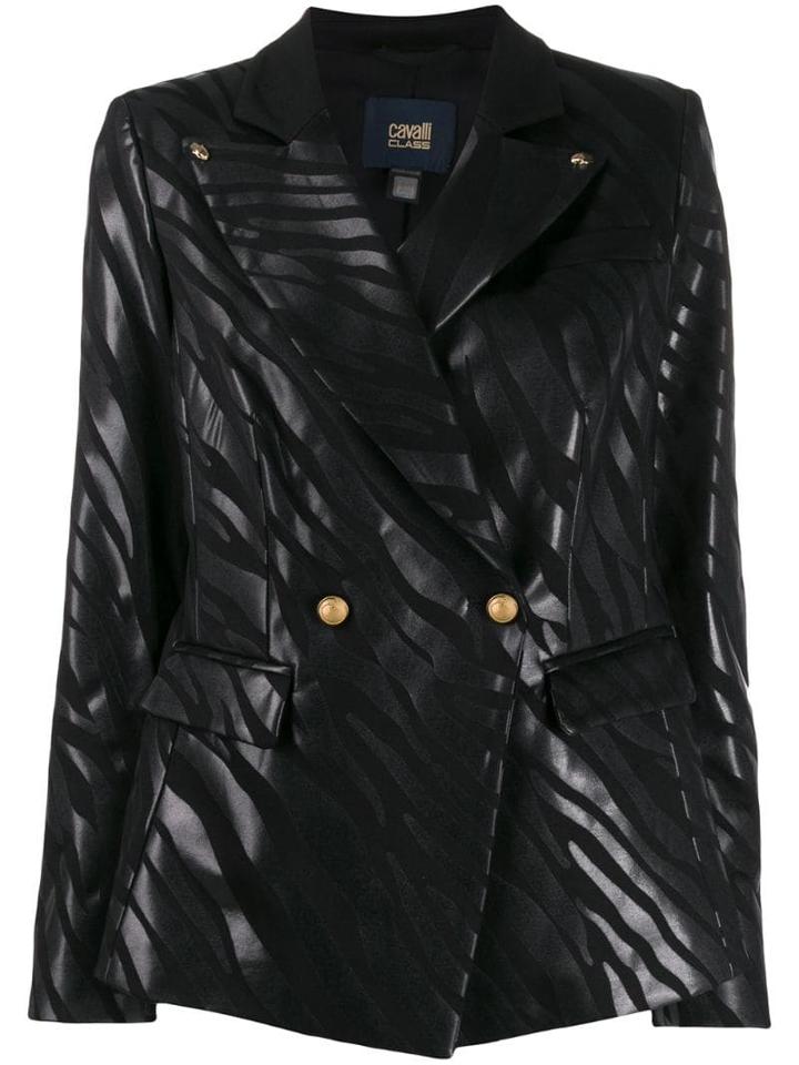 Cavalli Class Zebra Print Blazer - Black