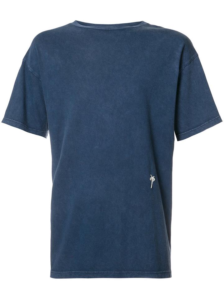 The Elder Statesman Palm Tree Detail T-shirt, Men's, Size: Xl, Blue, Cotton