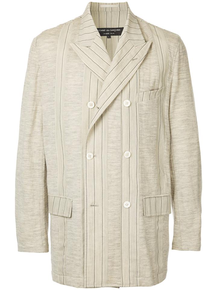 Comme Des Garçons Vintage Pinstripe Double-breasted Blazer - Brown