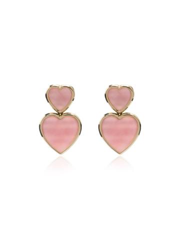 Retrouvai Heart Earrings - Pink
