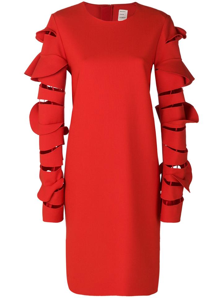 Maison Rabih Kayrouz Stylized Suspended Sleeves Dress - Red