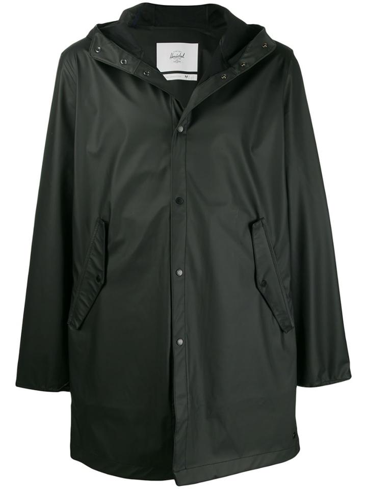 Herschel Supply Co. Long Sleeve Hooded Raincoat - Black