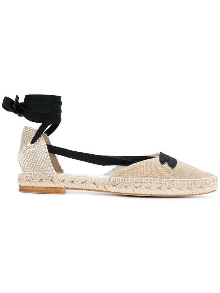 Manolo X Castaner Flat Canvas Espadrilles - Brown