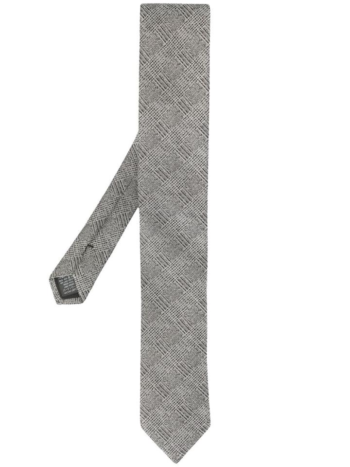 Dolce & Gabbana Check Print Tie - Grey