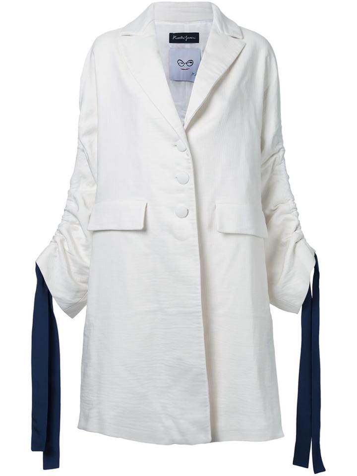 Rossella Jardini Drawstring Sleeve Coat - White