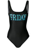Alberta Ferretti Rainbow Week Swimsuit - Black