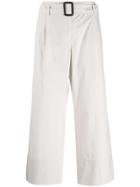 's Max Mara Belted Cropped Chinos - Neutrals