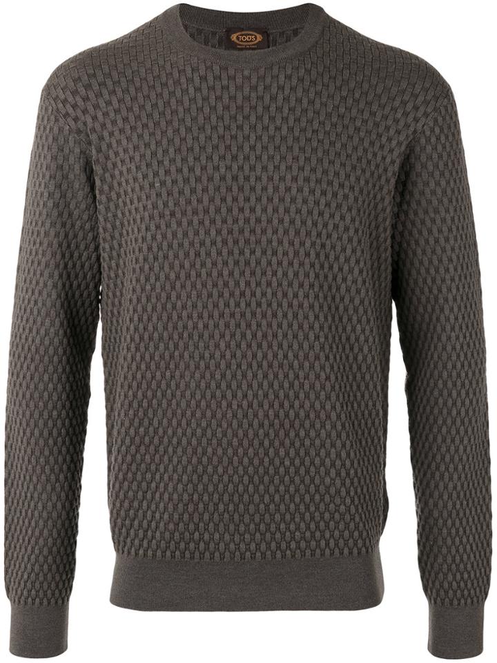 Tod's Woven Detail Jumper - Brown